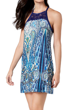 Linea Donatella Blue Anisa Paisley Print Knit Chemise thumbnail 1