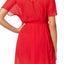 Linea Donatella Crimson-Red Juliet Lace-Trimmed Chiffon Wrap