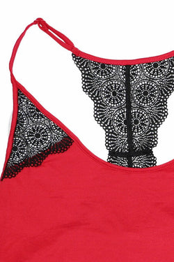 Linea Donatella Crimson-Red Lace Racerback Cami & Short 2-Piece Set thumbnail 3