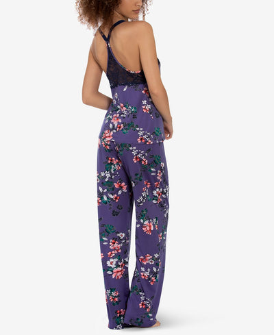 Linea Donatella Lainie Trellis Tank Top & Pants Pajama Set Purple