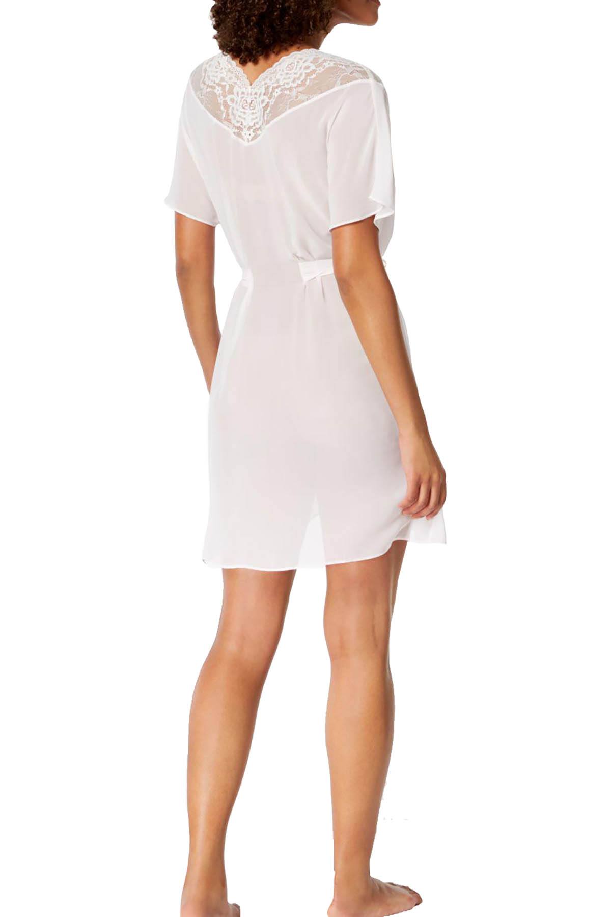 Linea Donatella Pale Blush Juliet Lace Trim Chiffon Wrap Robe