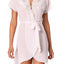 Linea Donatella Pale Blush Juliet Lace Trim Chiffon Wrap Robe