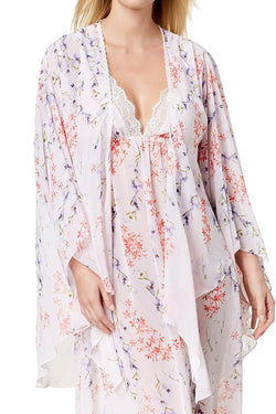Linea Donatella Pink Deandra Floral Print Kimono Robe thumbnail 1