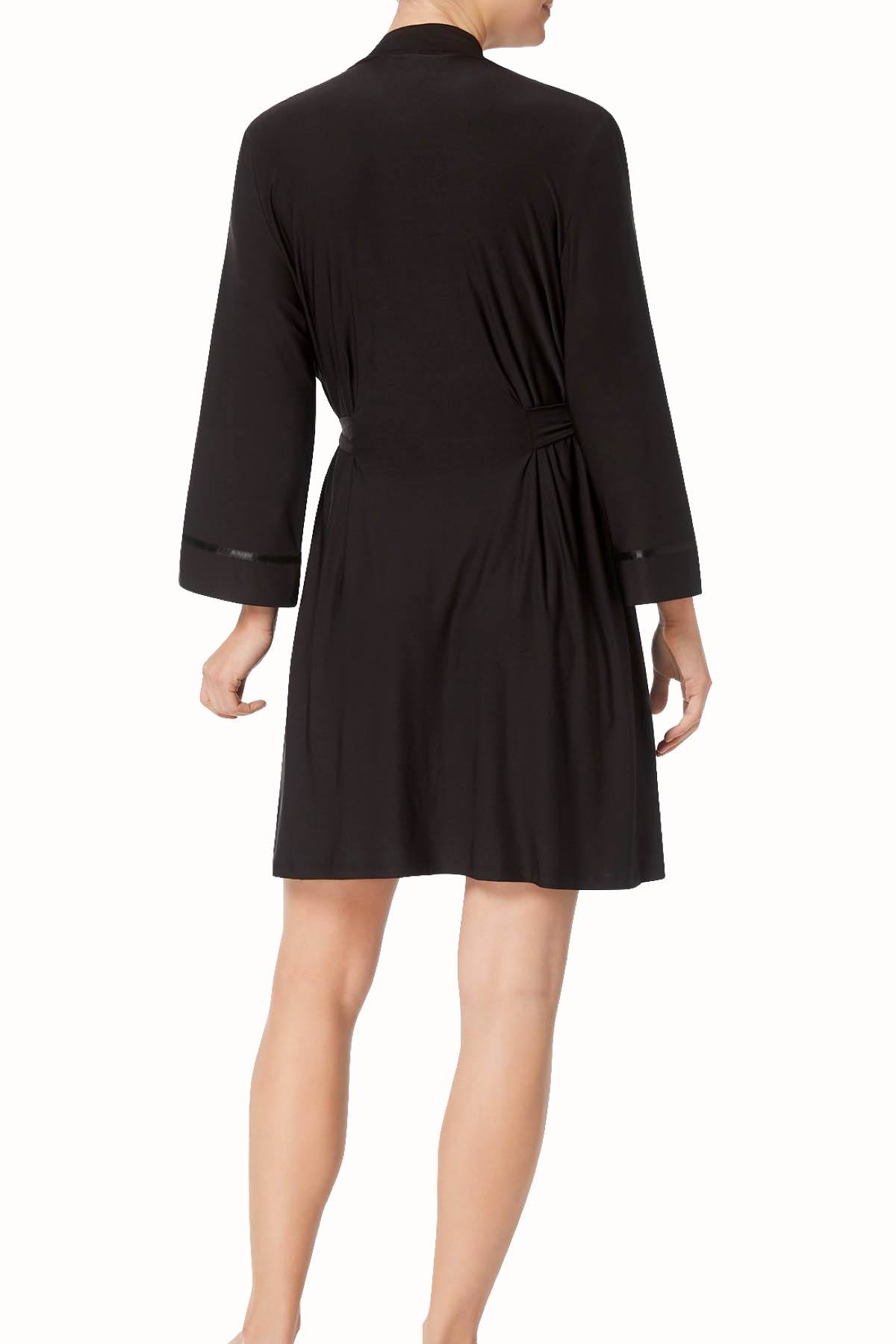 Linea Donatella Solid-Black Open-Front Wrap