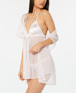 Linea Dontella 3 Piece Babydoll Set in Blush thumbnail 3