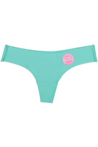 Little Black Panties Bright Aqua Laser Cut Thong