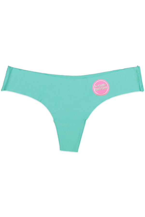 Little Black Panties Bright Aqua Laser Cut Thong