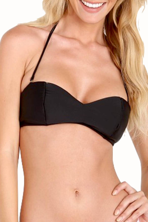 Lolli Black Floaties Foam Bandeau Top w/ Detachable Halter Strap