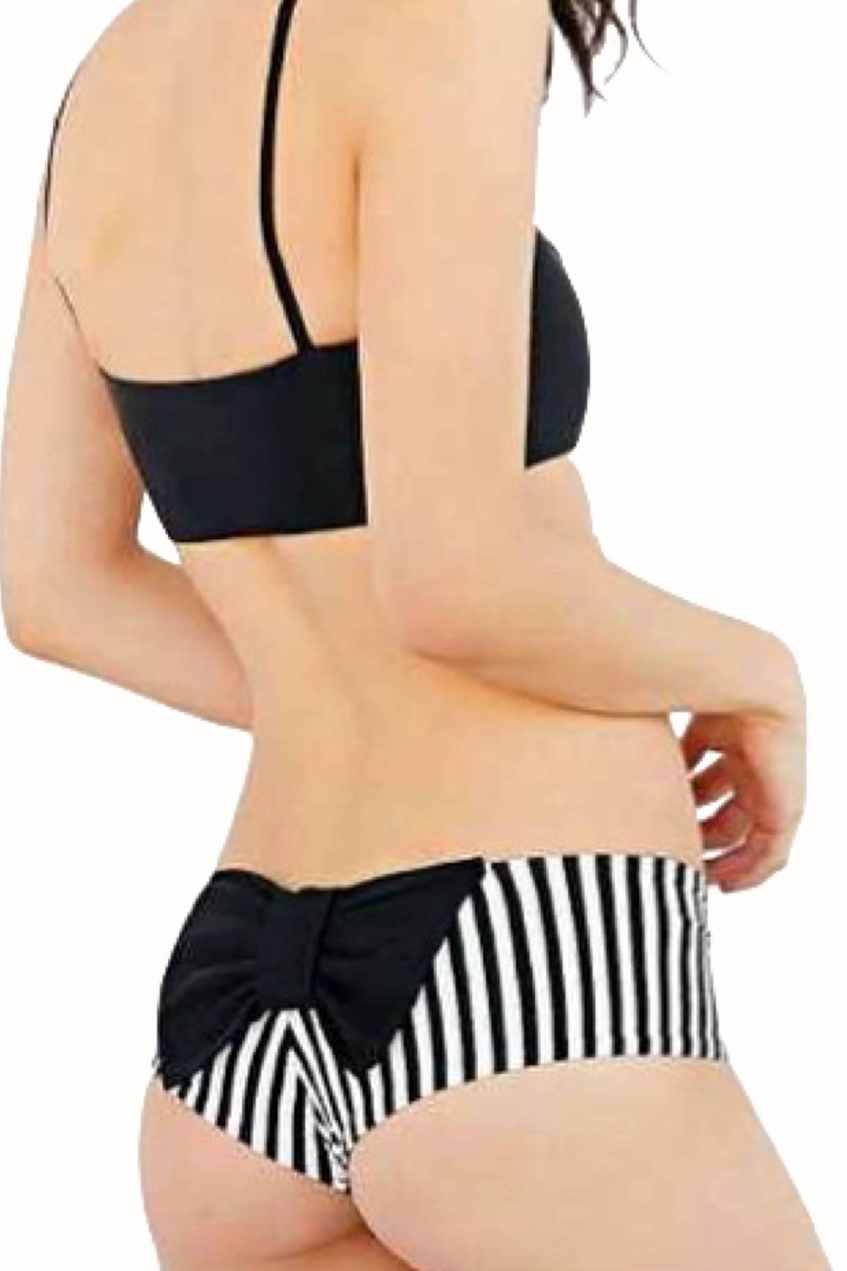Lolli Black & White Stripe Bow Bottom