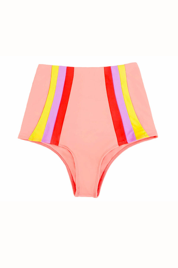 Lolli Coral & Stripes High Waisted Bottom