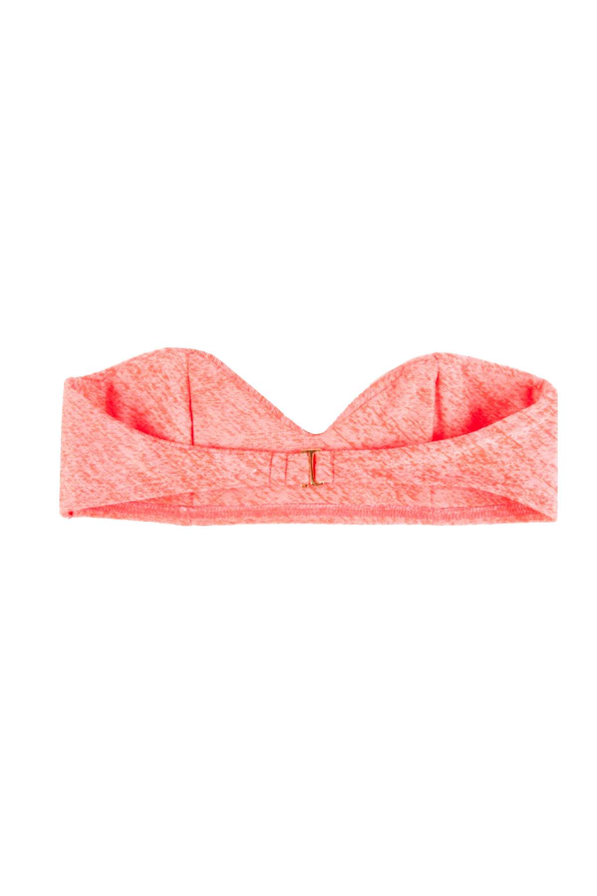 Lolli Foamed Bandeau Top w/ Detachable Halter Strap in Dark Coral