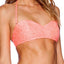 Lolli Foamed Bandeau Top w/ Detachable Halter Strap in Dark Coral