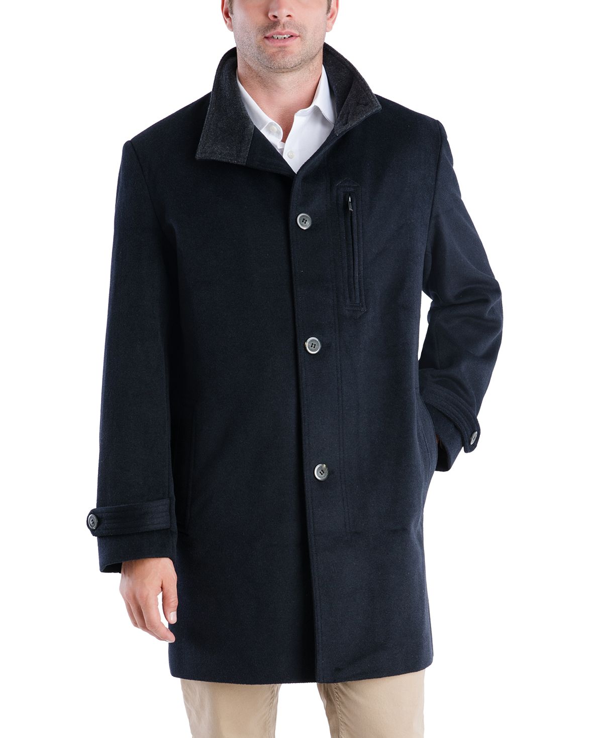 London Fog Clark Classic-fit Overcoat Navy