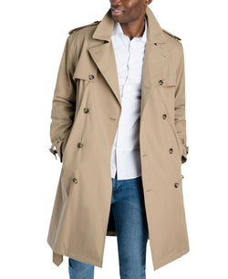 London Fog Classic-fit Double-breasted Trenchcoat Light Khaki thumbnail 1