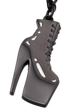 Love Bravery Black Stiletto-Boot Enamel Keychain thumbnail 2