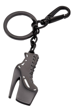 Love Bravery Black Stiletto-Boot Enamel Keychain thumbnail 1