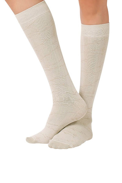 Lucci Beige Twigs Calf High Socks