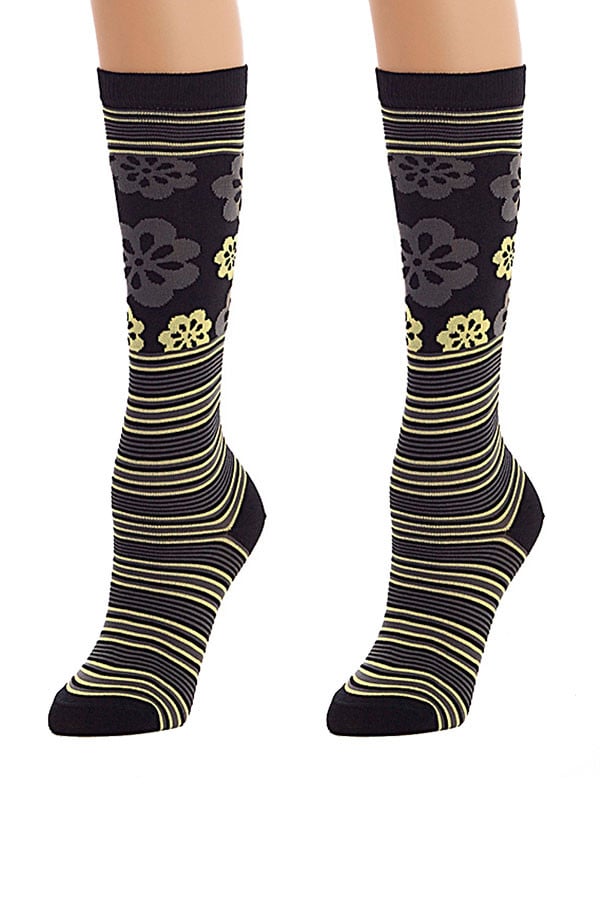 Lucci Black Brunella Calf High Sock