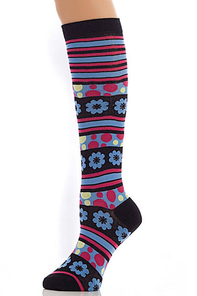 Lucci Black Camelia Calf High Sock