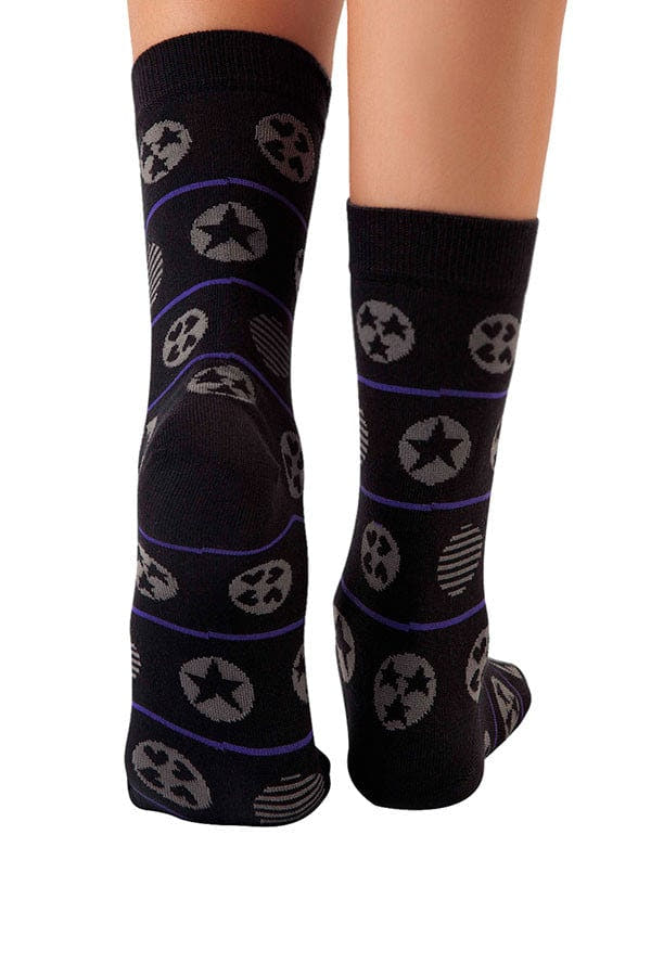 Lucci Black Solstice Crew Sock
