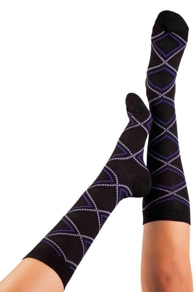 Lucci Black Spring Break Calf High Sock