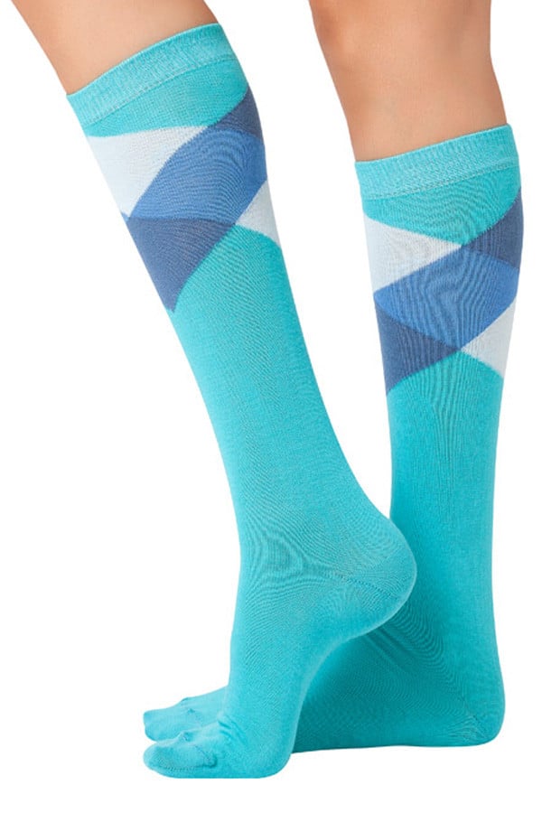 Lucci Blue Diamond Calf High Sock