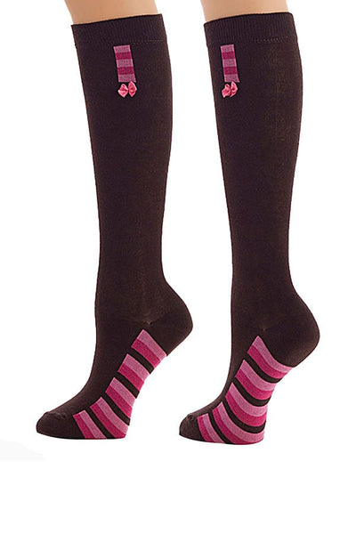 Lucci Brown Bowtie Calf High Sock