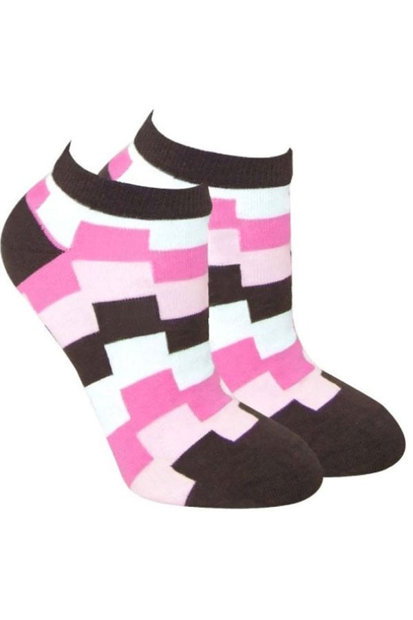Lucci Brown Carnival Low-Cut Sock