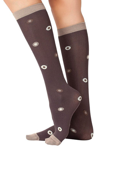 Lucci Brown Eyes Calf High Socks