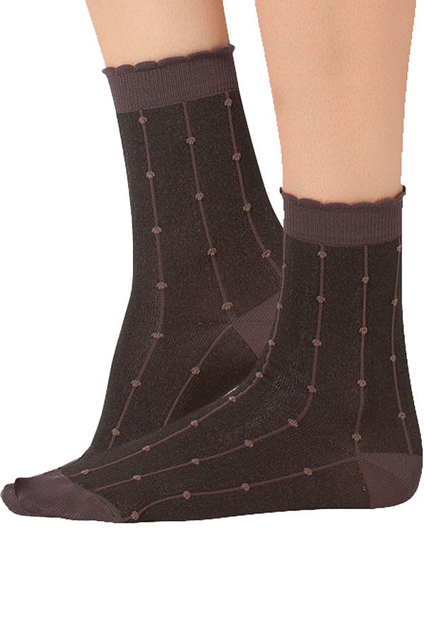 Lucci Brown Freckles Crew Sock