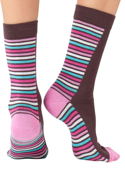 Lucci Brown Lines Crew Sock