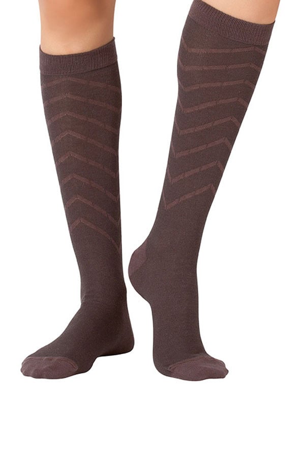 Lucci Brown Relief Calf High Sock