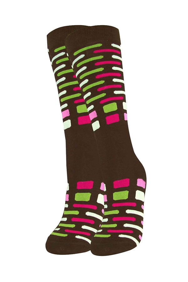 Lucci Brown Sunrise Calf Length Sock