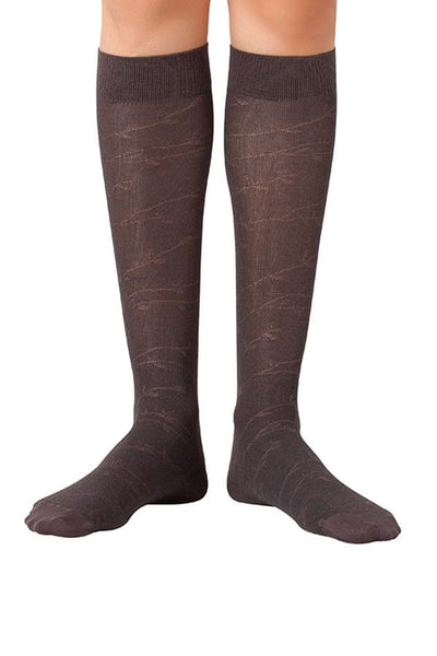 Lucci Brown Twigs Calf High Sock