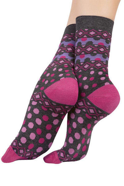 Lucci Grey Cleo Crew Sock