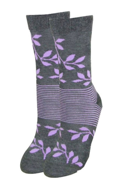 Lucci Grey Flourish Crew Sock