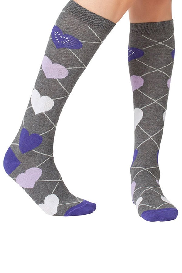 Lucci Grey Love Calf High Sock
