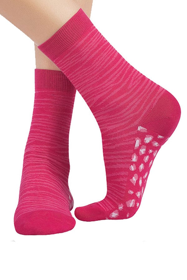 Lucci Pink Feline Crew Sock