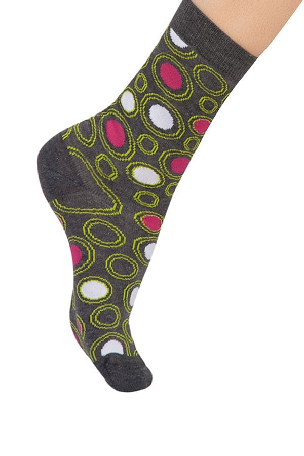 Lucci Pink Raindrops Crew Sock