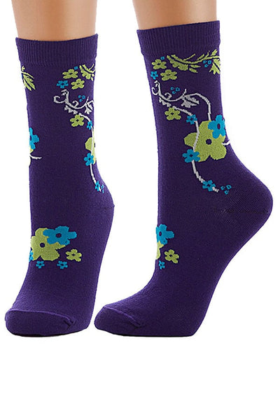 Lucci Purple Azalea Crew Sock