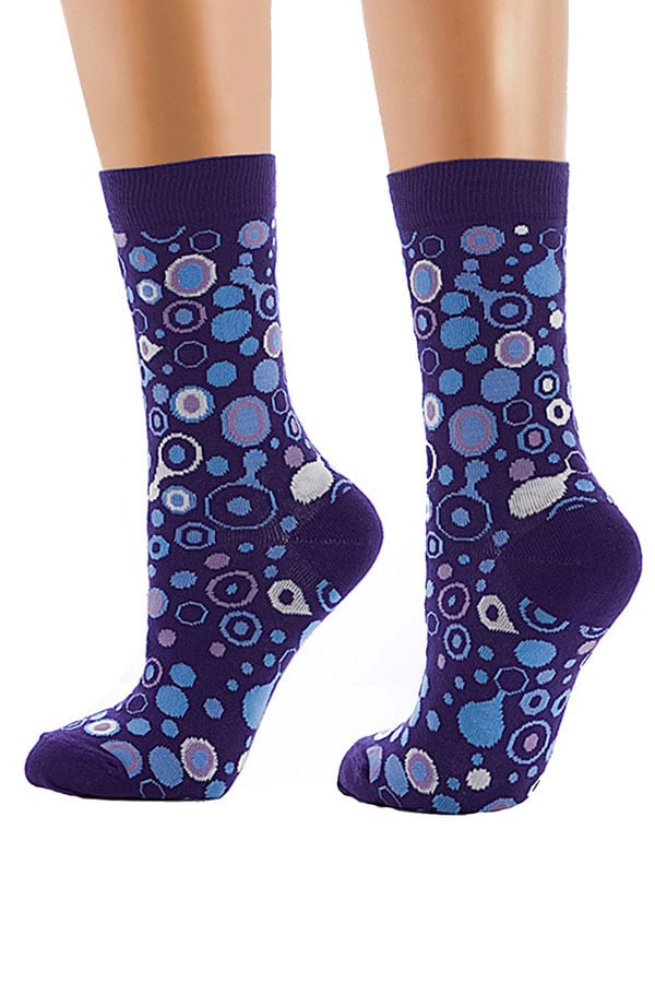Lucci Purple Bubbles Crew Sock