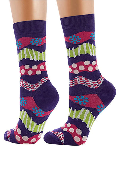 Lucci Purple Coral Crew Sock