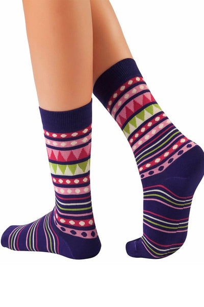 Lucci Purple New Age Crew Sock