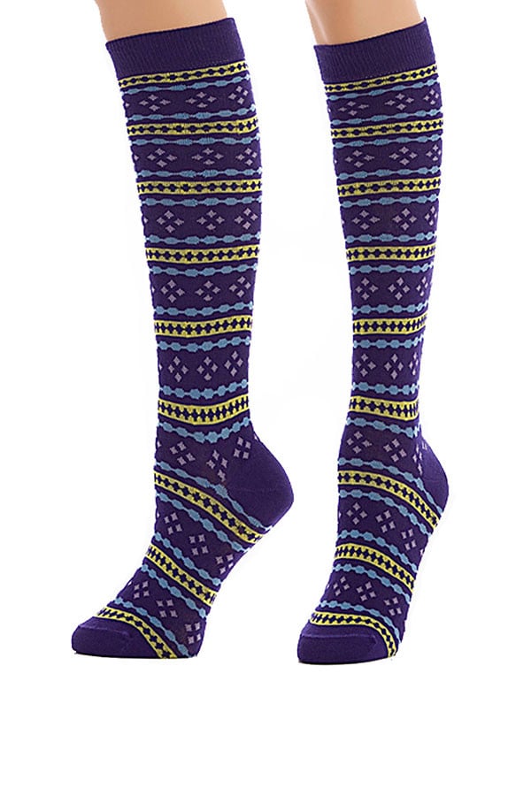 Lucci Purple String Calf High Sock