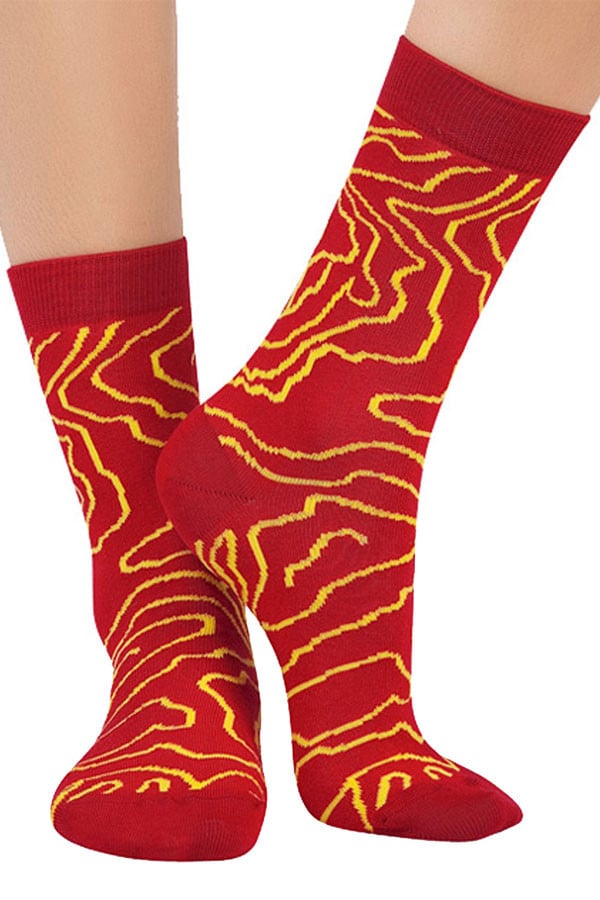 Lucci Red & Yellow Colette Sock