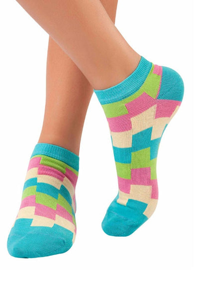 Lucci Turquoise Carnival Low-Cut Sock