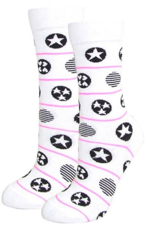 Lucci White Solstice Crew Sock
