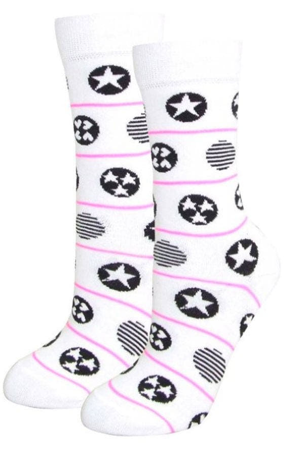 Lucci White Solstice Crew Sock