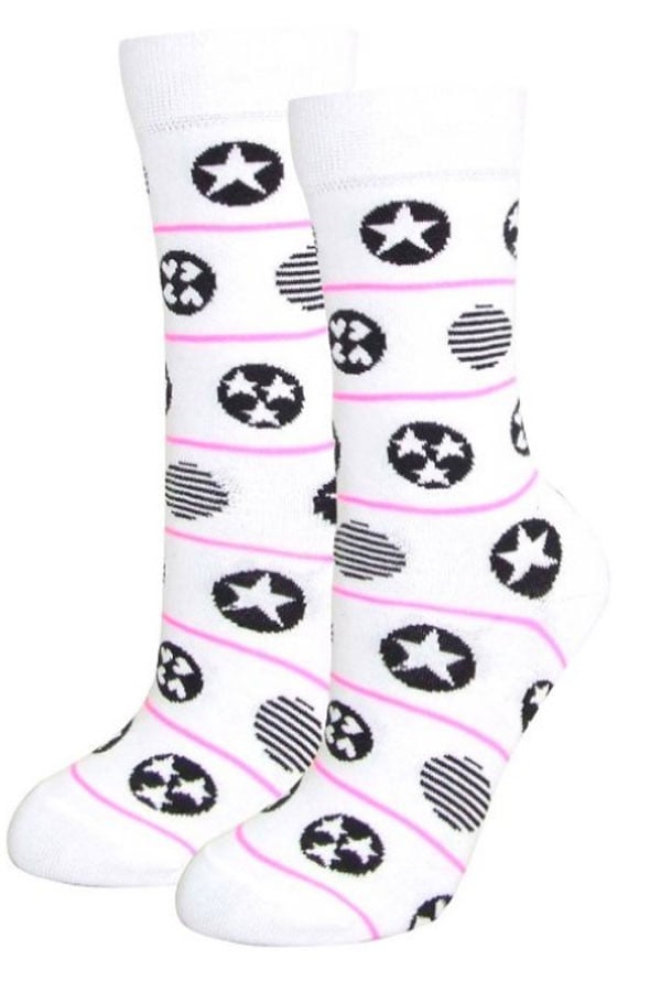 Lucci White Solstice Crew Sock