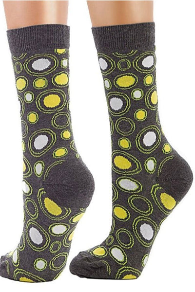 Lucci Yellow Raindrops Crew Sock